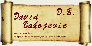 David Bakojević vizit kartica